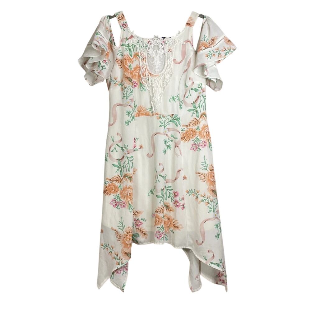DISNEY BEAUTY AND THE BEAST Dress - Multicolor Floral Dress - Size Small *Flaws*
